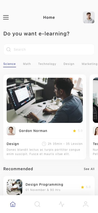 E-learning Mobile App UI Kit - Screenshot 1