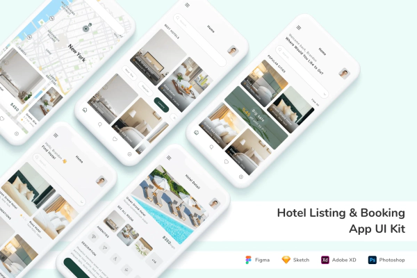 Hotel Listing & Booking App UI Kit