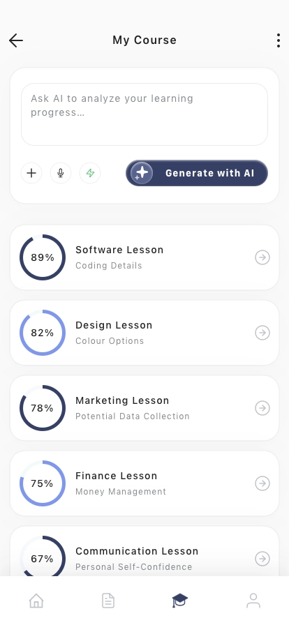 AI Online Course Mobile App UI Kit - Screenshot 4