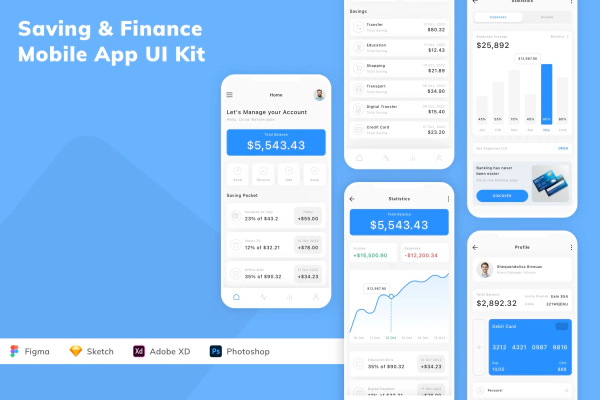 Saving & Finance Mobile App UI Kit