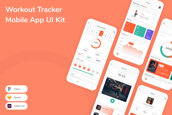 Workout Tracker Mobile App UI Kit