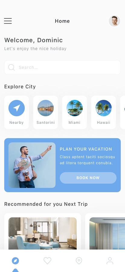 Hotel Booking Mobile App UI Kit - Screenshot 1