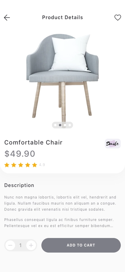 Furniture Ecommerce Mobile App UI Kit - Screenshot 5