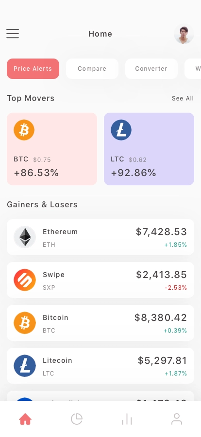 Cryptocurrency Mobile App UI Kit - Screenshot 1