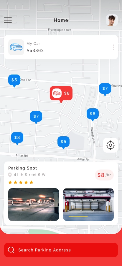 Vehicle Parking Mobile App UI Kit - Screenshot 1