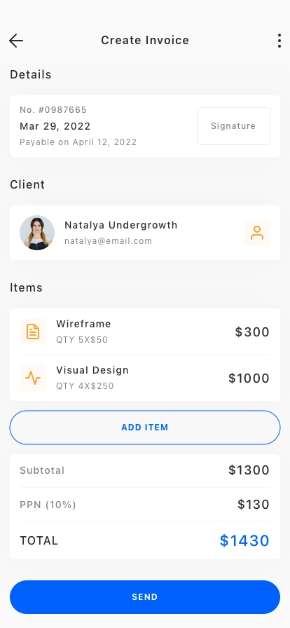 Invoice Management App UI Kit - Screenshot 3