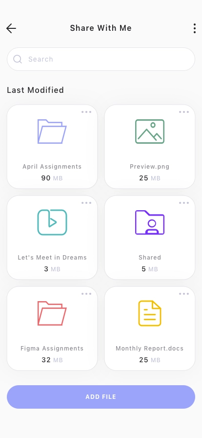 Cloud & File Manager Mobile App UI Kit - Screenshot 3