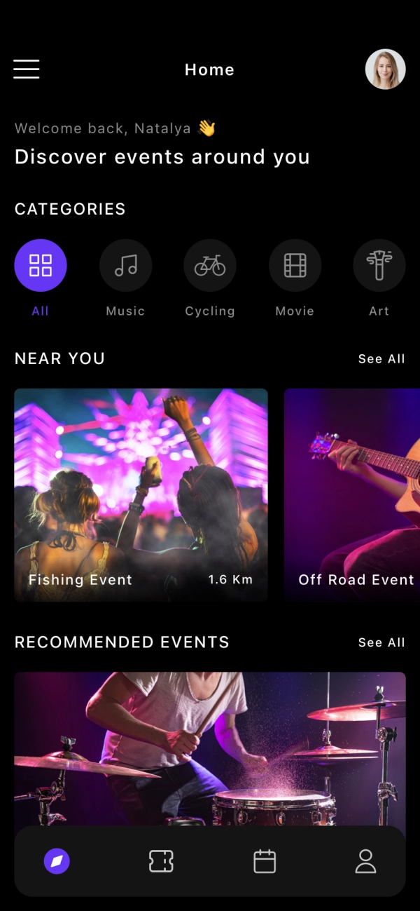 Event Booking Mobile App UI Kit - Screenshot 1