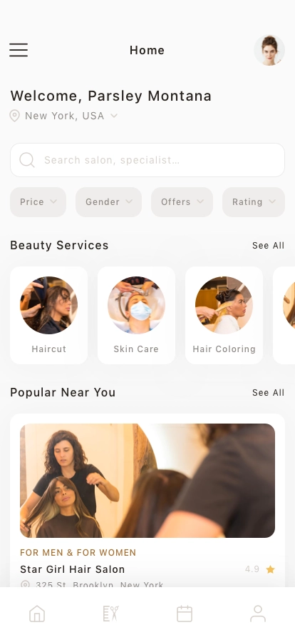 Beauty & Hair Salon Mobile App UI Kit - Screenshot 1