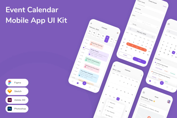 Event Calendar Mobile App UI Kit
