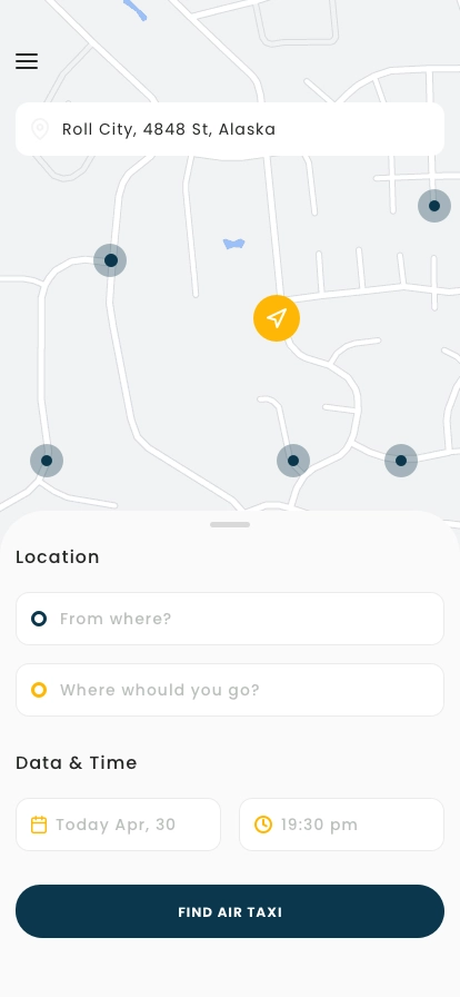 Air Taxi & Drone Mobile App UI Kit - Screenshot 1