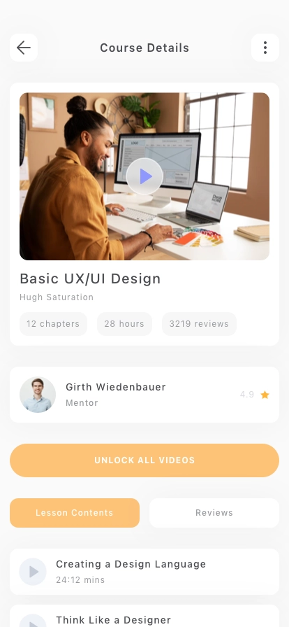 E-Learning Mobile App UI Kit - Screenshot 2