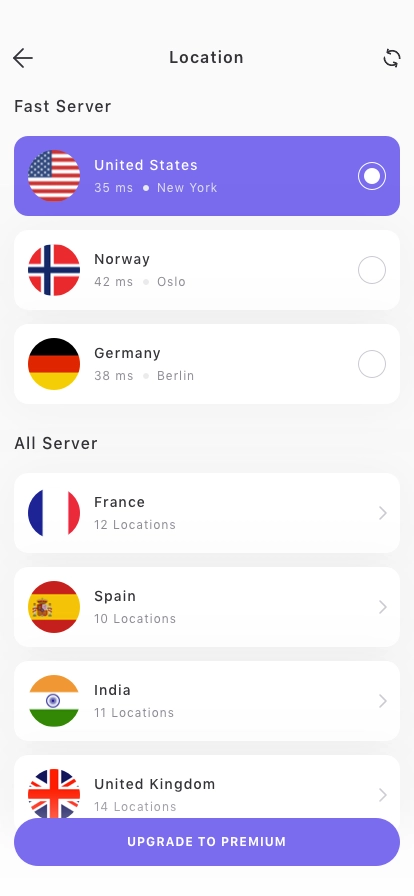 VPN Mobile App UI Kit - Screenshot 3