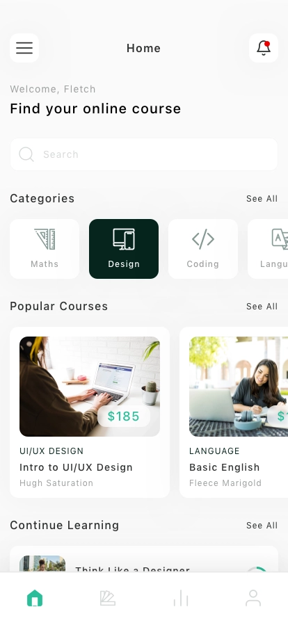 Online Course Mobile App UI Kit for Figma, Sketch & XD | UIworkshop