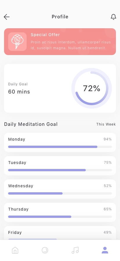 Mindfulness Mobile App UI Kit - Screenshot 4