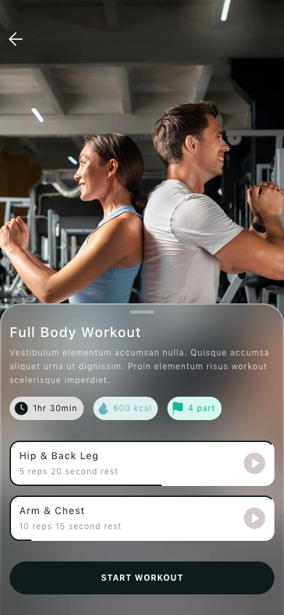 Fitness Exercise Mobile App UI Kit - Screenshot 2