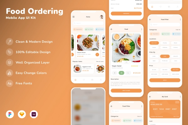 Food Ordering Mobile App UI Kit