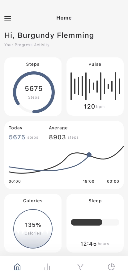 Fitness Dashboard Mobile App UI Kit - Screenshot 1