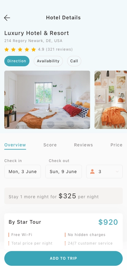 Travel & Trip Mobile App UI Kit - Screenshot 2