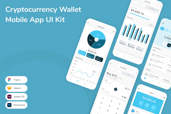 Cryptocurrency Wallet Mobile App UI Kit