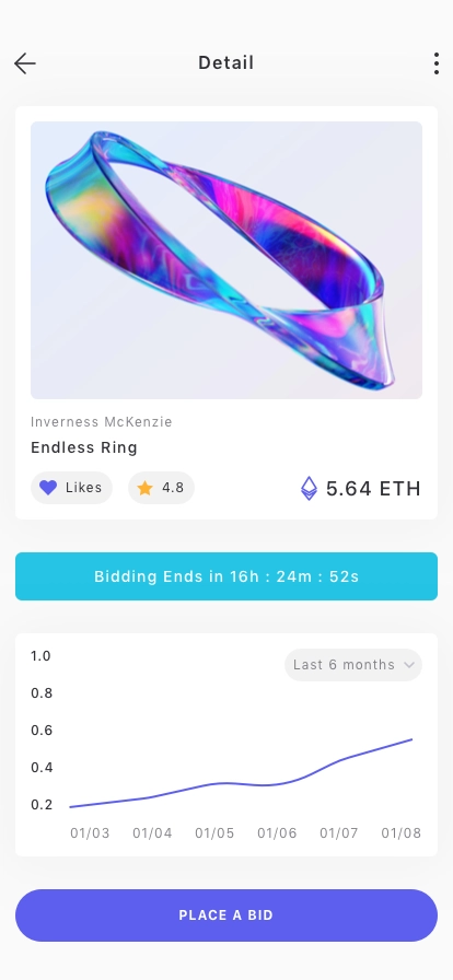 NFT Bidding App UI Kit - Screenshot 3