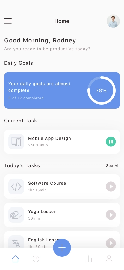 Pomodoro Mobile App UI Kit - Screenshot 1