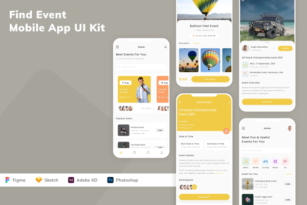 Find Event Mobile App UI Kit