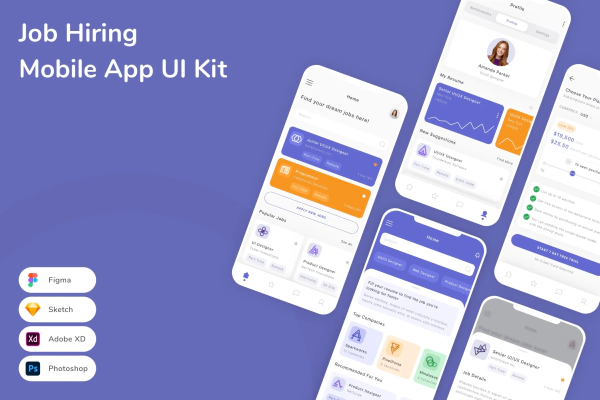 Job Hiring Mobile App UI Kit