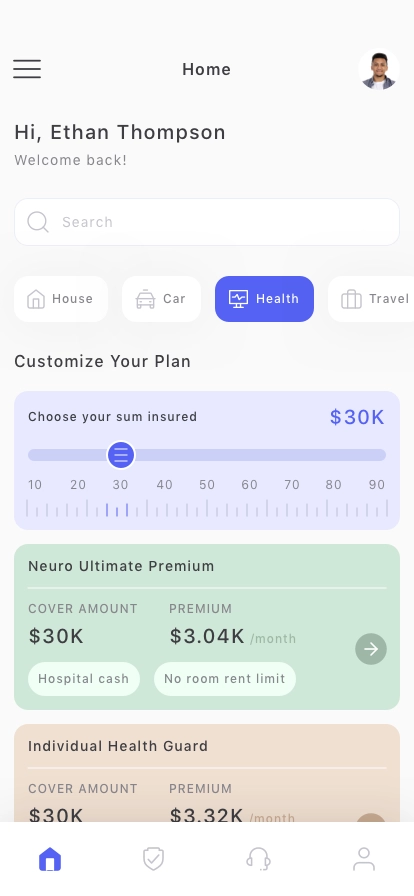 Insurance Mobile App UI Kit - Screenshot 1