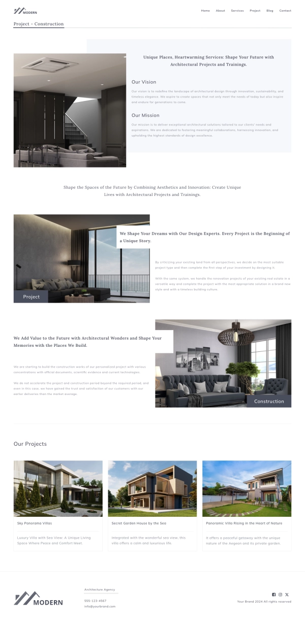 Architecture Sevices Landing Page Template UI Kit - Screenshot 1