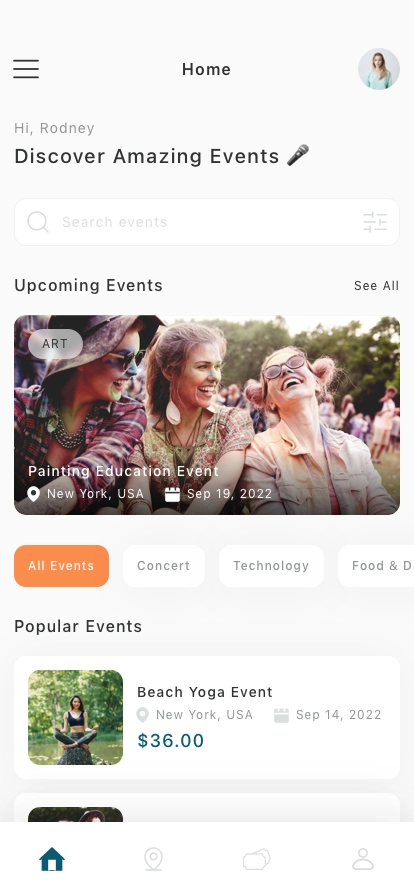 Event Finder & Booking Mobile App UI Kit - Screenshot 4