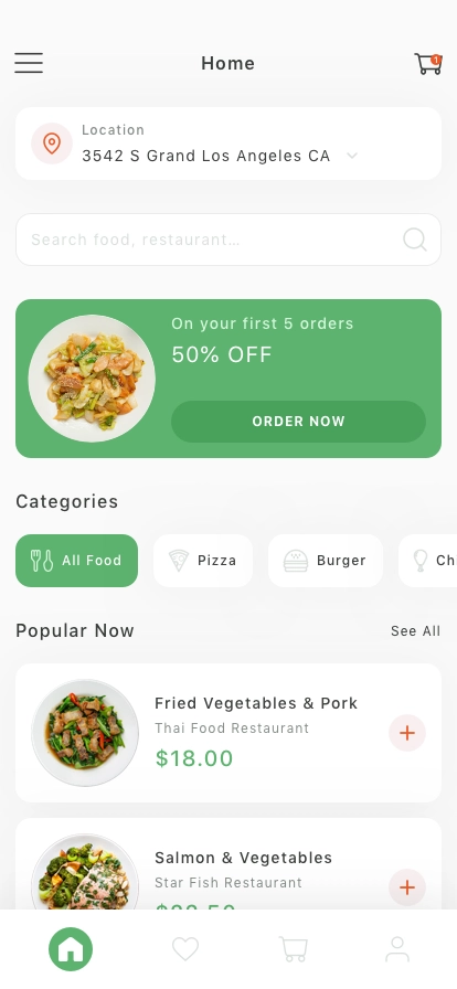 Food Delivery & Shop App UI Kit - Screenshot 1