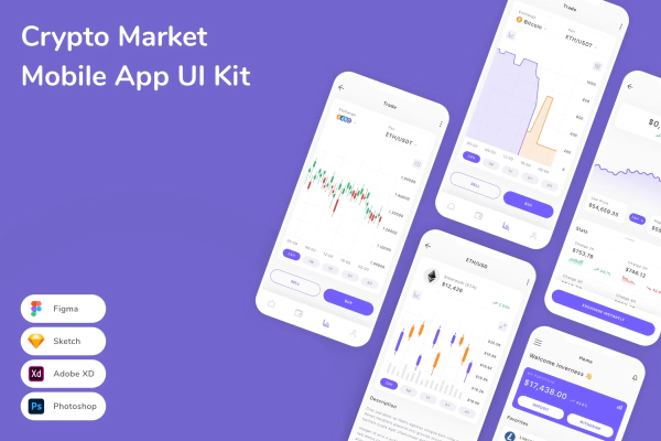 Crypto Market Mobile App UI Kit