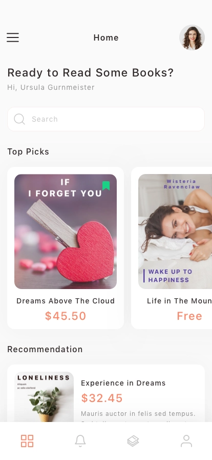 E-Book Store & Reader Mobile App UI Kit - Screenshot 1
