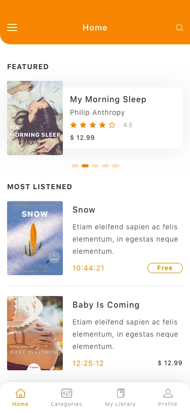 e-Book & Audio Book App UI Kit - Screenshot 15