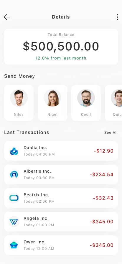 Personal Wallet Mobile App UI Kit - Screenshot 4