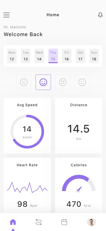 Step & Fitness Tracker Mobile App UI Kit - Screenshot 1