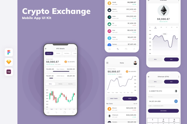Crypto Exchange Mobile App UI Kit