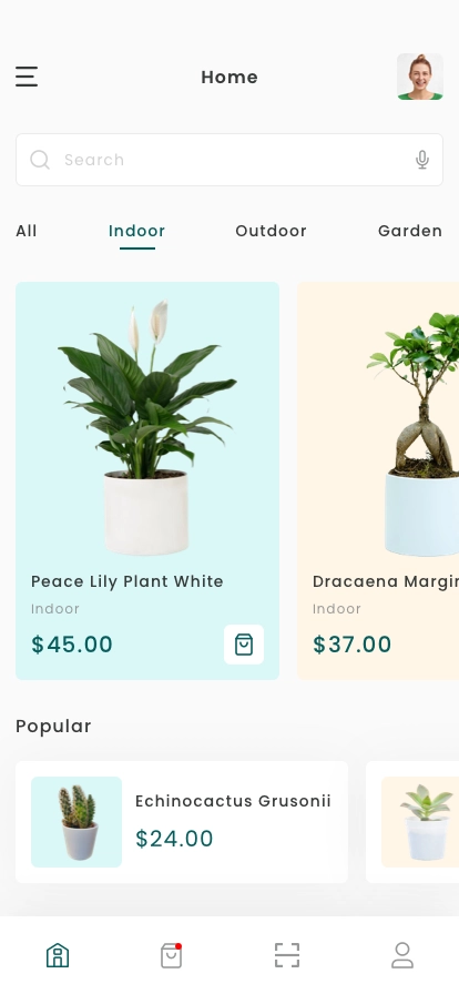 Plant Scanner & Shopping Mobile App UI Kit - Screenshot 1
