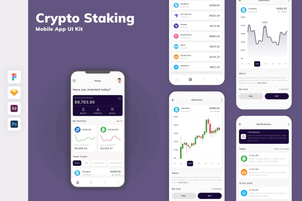 Crypto Staking Mobile App UI Kit