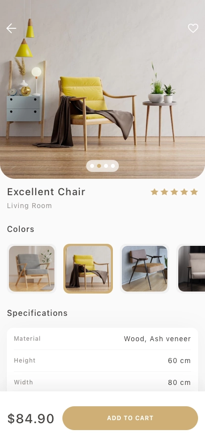 Home Decor & Furniture Mobile App UI Kit - Screenshot 2