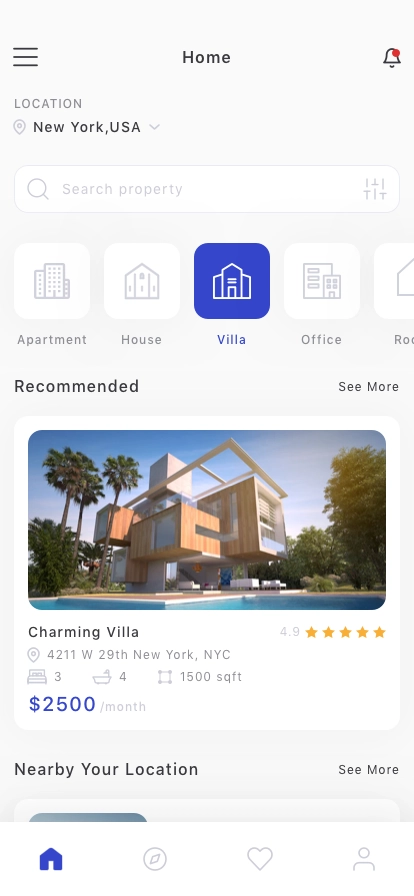 Property Rental Mobile App UI Kit - Screenshot 1