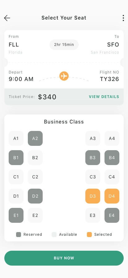 Flight Ticket Booking Mobile App UI Kit - Screenshot 4