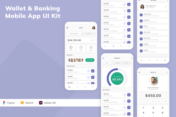 Wallet & Banking Mobile App UI Kit