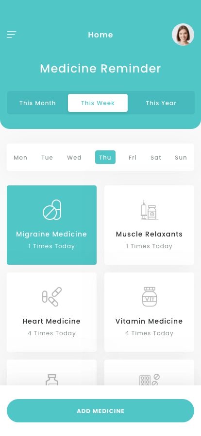Pill & Medicine Reminder App UI Kit - Screenshot 1