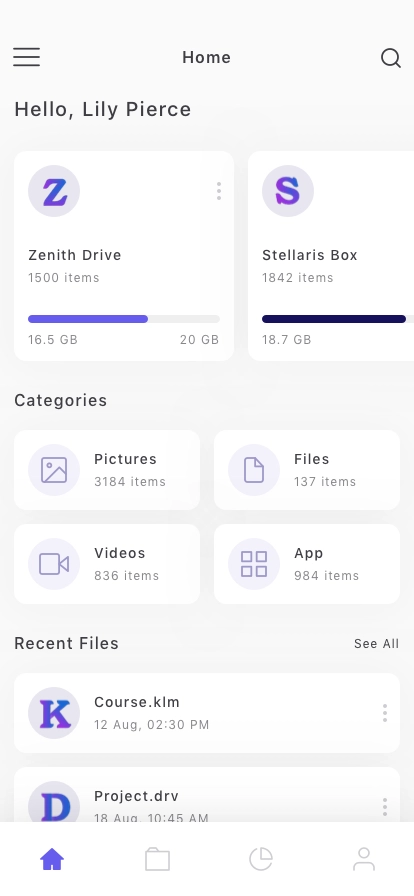 Online Storage Mobile App UI Kit - Screenshot 2