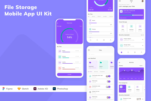 File Storage Mobile App UI Kit