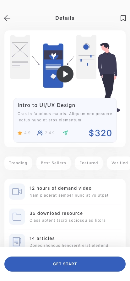 Online Learning Mobile App UI Kit - Screenshot 3