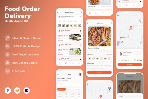 Food Ordering Mobile App UI Kit