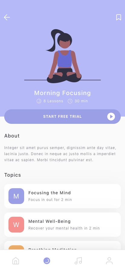 Mindfulness Mobile App UI Kit - Screenshot 3